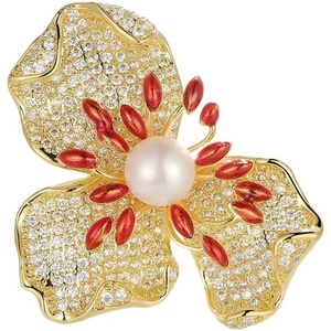 image:imageGifts for Wife Anniversary Brooch for Women Pearl Brooch Real 910mm AAA Quality Handpicked Nature Pearls and D Color Moissanite  Gifts for Mom Girlfriend Her NO11440
