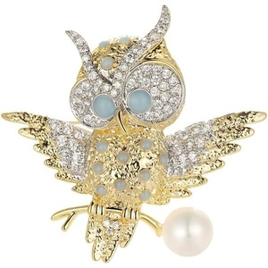 image:imageGifts for Wife Anniversary Brooch for Women Pearl Brooch Real AAA Quality Handpicked Nature Pearls and D Color Moissanite  Gifts for Mom Girlfriend Her NO11170