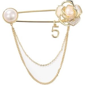 image:imageGifts for Wife Anniversary Brooch for Women Pearl Brooch Real AAA Quality Handpicked Nature Pearls and D Color Moissanite  Gifts for Mom Girlfriend Her NO11180