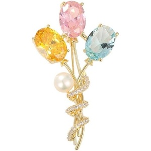 image:imageGifts for Wife Anniversary Brooch for Women Pearl Brooch Real AAA Quality Handpicked Nature Pearls and D Color Moissanite  Gifts for Mom Girlfriend Her NO11183