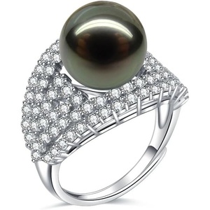 image:imageNONNYL Anniversary Birthday Gift for WifeTahitianBlackPearlRingsGifts for Women Wedding Mom Her Mothers Day Valentines Day Christmas18K Gold Plated Sterling Silver Ring Fine Jewelry