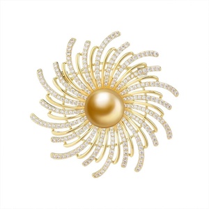 image:imageNONNYL Elegant South Sea Golden Pearl Brooch Pins Costume Jewelry For Women Fashion Christmas Gifts Wife Mom Girlfriend Anniversary Birthday Fine Jewelry Gifts for Her NO2265