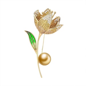 image:imageNONNYL Elegant South Sea Golden Pearl Brooch Pins Costume Jewelry For Women Fashion Christmas Gifts Wife Mom Girlfriend Anniversary Birthday Fine Jewelry Gifts for Her NO1150