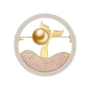 image:imageNONNYL Elegant South Sea Golden Pearl Brooch Pins Costume Jewelry For Women Fashion Christmas Gifts Wife Mom Girlfriend Anniversary Birthday Fine Jewelry Gifts for Her NO1172