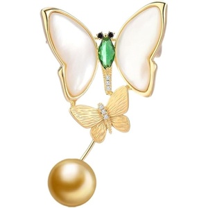 image:imageNONNYL Elegant South Sea Golden Pearl Brooch Pins Costume Jewelry For Women Fashion Christmas Gifts Wife Mom Girlfriend Anniversary Birthday Fine Jewelry Gifts for Her NO1174