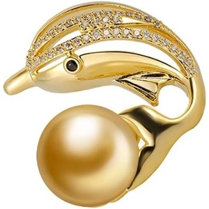 image:imageNONNYL Elegant South Sea Golden Pearl Brooch Pins Costume Jewelry For Women Fashion Christmas Gifts Wife Mom Girlfriend Anniversary Birthday Fine Jewelry Gifts for Her NO2286