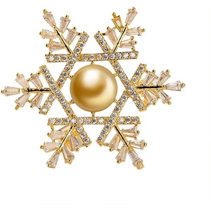 image:imageNONNYL Elegant South Sea Golden Pearl Brooch Pins Costume Jewelry For Women Fashion Christmas Gifts Wife Mom Girlfriend Anniversary Birthday Fine Jewelry Gifts for Her NO2285