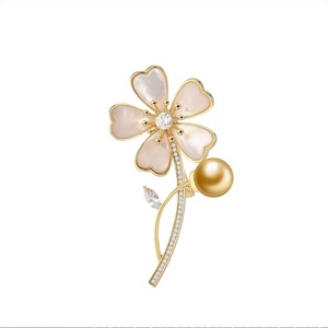 image:imageNONNYL Elegant South Sea Golden Pearl Brooch Pins Costume Jewelry For Women Fashion Christmas Gifts Wife Mom Girlfriend Anniversary Birthday Fine Jewelry Gifts for Her NO2251