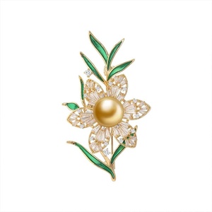 image:imageNONNYL Elegant South Sea Golden Pearl Brooch Pins Costume Jewelry For Women Fashion Christmas Gifts Wife Mom Girlfriend Anniversary Birthday Fine Jewelry Gifts for Her NO2260