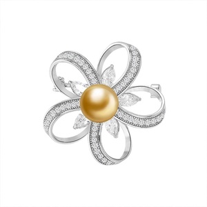 image:imageNONNYL Elegant South Sea Golden Pearl Brooch Pins Costume Jewelry For Women Fashion Christmas Gifts Wife Mom Girlfriend Anniversary Birthday Fine Jewelry Gifts for Her NO1173