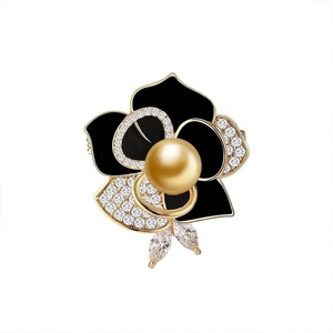 image:imageNONNYL Elegant South Sea Golden Pearl Brooch Pins Costume Jewelry For Women Fashion Christmas Gifts Wife Mom Girlfriend Anniversary Birthday Fine Jewelry Gifts for Her NO1176