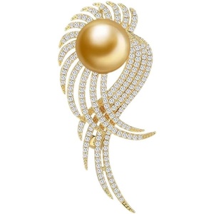 image:imageNONNYL Elegant South Sea Golden Pearl Brooch Pins Costume Jewelry For Women Fashion Christmas Gifts Wife Mom Girlfriend Anniversary Birthday Fine Jewelry Gifts for Her NO2237