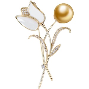 image:imageNONNYL Elegant South Sea Golden Pearl Brooch Pins Costume Jewelry For Women Fashion Christmas Gifts Wife Mom Girlfriend Anniversary Birthday Fine Jewelry Gifts for Her NO2267