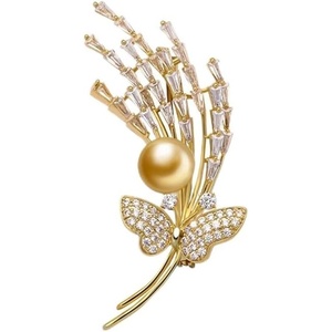 image:imageNONNYL Elegant South Sea Golden Pearl Brooch Pins Costume Jewelry For Women Fashion Christmas Gifts Wife Mom Girlfriend Anniversary Birthday Fine Jewelry Gifts for Her NO2244