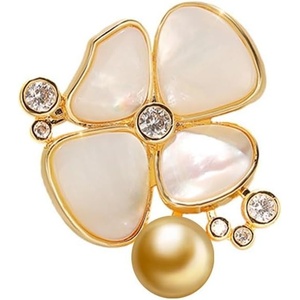 image:imageNONNYL Elegant South Sea Golden Pearl Brooch Pins Costume Jewelry For Women Fashion Christmas Gifts Wife Mom Girlfriend Anniversary Birthday Fine Jewelry Gifts for Her NO2282