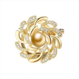 image:imageNONNYL Elegant South Sea Golden Pearl Brooch Pins Costume Jewelry For Women Fashion Christmas Gifts Wife Mom Girlfriend Anniversary Birthday Fine Jewelry Gifts for Her NO2240