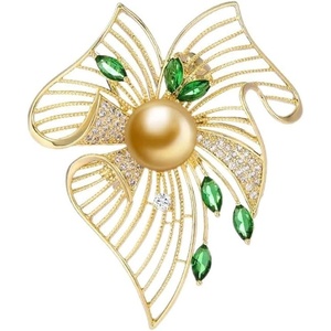 image:imageNONNYL Elegant South Sea Golden Pearl Brooch Pins Costume Jewelry For Women Fashion Christmas Gifts Wife Mom Girlfriend Anniversary Birthday Fine Jewelry Gifts for Her NO2253