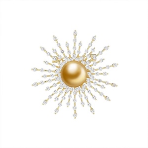 image:imageNONNYL Elegant South Sea Golden Pearl Brooch Pins Costume Jewelry For Women Fashion Christmas Gifts Wife Mom Girlfriend Anniversary Birthday Fine Jewelry Gifts for Her NO1146