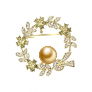 image:imageNONNYL Elegant South Sea Golden Pearl Brooch Pins Costume Jewelry For Women Fashion Christmas Gifts Wife Mom Girlfriend Anniversary Birthday Fine Jewelry Gifts for Her NO1149