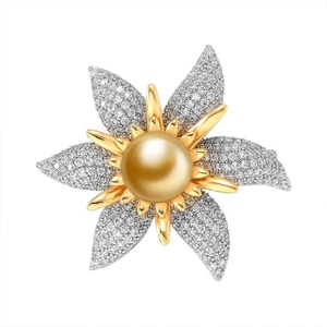 image:imageNONNYL Elegant South Sea Golden Pearl Brooch Pins Costume Jewelry For Women Fashion Christmas Gifts Wife Mom Girlfriend Anniversary Birthday Fine Jewelry Gifts for Her NO1144