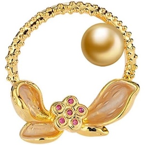 image:imageNONNYL Elegant South Sea Golden Pearl Brooch Pins Costume Jewelry For Women Fashion Christmas Gifts Wife Mom Girlfriend Anniversary Birthday Fine Jewelry Gifts for Her NO2273