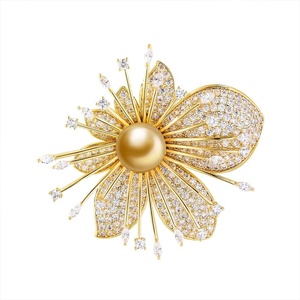 image:imageNONNYL Elegant South Sea Golden Pearl Brooch Pins Costume Jewelry For Women Fashion Christmas Gifts Wife Mom Girlfriend Anniversary Birthday Fine Jewelry Gifts for Her NO2255
