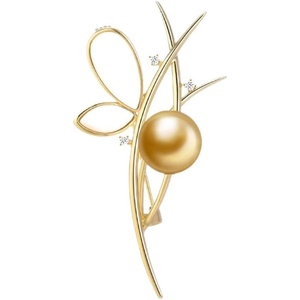 image:imageNONNYL Elegant South Sea Golden Pearl Brooch Pins Costume Jewelry For Women Fashion Christmas Gifts Wife Mom Girlfriend Anniversary Birthday Fine Jewelry Gifts for Her NO1177