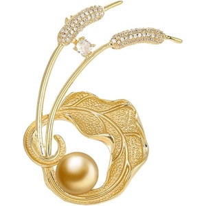image:imageNONNYL Elegant South Sea Golden Pearl Brooch Pins Costume Jewelry For Women Fashion Christmas Gifts Wife Mom Girlfriend Anniversary Birthday Fine Jewelry Gifts for Her NO2277