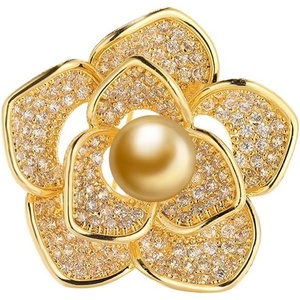 image:imageNONNYL Elegant South Sea Golden Pearl Brooch Pins Costume Jewelry For Women Fashion Christmas Gifts Wife Mom Girlfriend Anniversary Birthday Fine Jewelry Gifts for Her NO2281