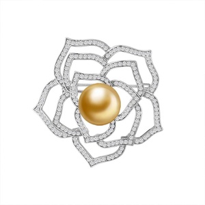 image:imageNONNYL Elegant South Sea Golden Pearl Brooch Pins Costume Jewelry For Women Fashion Christmas Gifts Wife Mom Girlfriend Anniversary Birthday Fine Jewelry Gifts for Her NO2268
