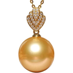 image:imageNONNYL Genuine South Sea Pearl Necklace 18K Gold Pearl Pendant Necklace Golden Pearl Gifts for Women Mom Grandma Wife Her