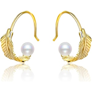 image:imageNONNYL Gift for Wife Freshwater CulturedPearlEarringsGifts for Women Wedding Birthday AnniversaryGirlfriend Her Mothers Day Valentines Day ChristmasSterling Silver Plated 18K Gold Pearl Dangle Earring Fine Jewelrygold earrings