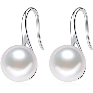 image:imageNONNYL Gifts for Wife Anniversary 18K Gold Pearl Stud Earrings for Women Genuine Handpicked Nature White Pearls Earring Birthday Christmas Mothers Day Valentines Day Jewelry Gifts78mm