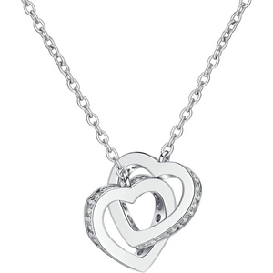 image:imageNONNYL Heart Necklace for Women  Silver Mosang Diamond Pendant Necklaces for Women  Christmas Gifts for Wife Mom Girlfriend Anniversary Birthday Fine Jewelry Gifts