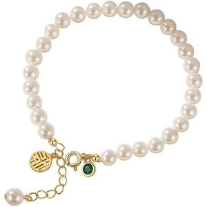 image:imageNONNYL White Freshwater Pearl Bracelet for Women  Cultured Pearl Bracelet in S925 Sterling Silver with Genuine Cultured Pearls 7075mm Pearl for Gifts