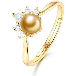 image:imageNONNYL Wife Jewelry Gifts  Genuine South Sea Golden Pearl Jewelry Rings for Women Birthday Jewelry for Girlfriend Valentines Day for Wife Mothers Day for Mom Grandma NO33238
