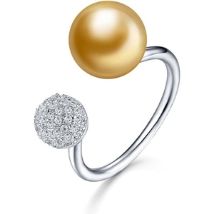 image:imageNONNYL Wife Jewelry Gifts  Genuine South Sea Golden Pearl Jewelry Rings for Women Birthday Jewelry for Girlfriend Valentines Day for Wife Mothers Day for Mom Grandma NO33235