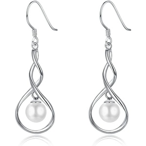 image:imageNonnyl Pearl Earrings for Women Jewelry  Sterling Silver White Pearls Earring  Christmas Gifts for Wife Mom Girlfriend Anniversary Birthday Fine Jewelry Gifts for Her
