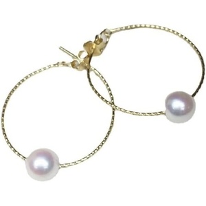image:imageNonnyl Real Pearl Earrings for Women With Genuine 775mm AAAA Quality AKOYA Pearls Earring  925 Sterling Silver Plated 18K Gold Pearl Gifts for Women Her Grandma Wife