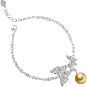 image:imageWife Jewelry Gifts  Genuine South Sea Golden Pearl Jewelry Bracelet for Women Birthday Jewelry for Girlfriend Valentines Day for Wife Mothers Day for Mom Grandma Gifts for Her NO33670