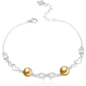 image:imageWife Jewelry Gifts  Genuine South Sea Golden Pearl Jewelry Bracelet for Women Birthday Jewelry for Girlfriend Valentines Day for Wife Mothers Day for Mom Grandma Gifts for Her NO33675