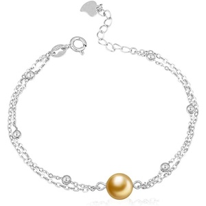 image:imageWife Jewelry Gifts  Genuine South Sea Golden Pearl Jewelry Bracelet for Women Birthday Jewelry for Girlfriend Valentines Day for Wife Mothers Day for Mom Grandma Gifts for Her NO33673