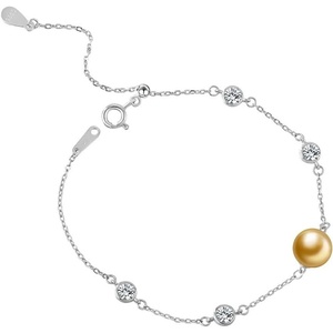 image:imageWife Jewelry Gifts  Genuine South Sea Golden Pearl Jewelry Bracelet for Women Birthday Jewelry for Girlfriend Valentines Day for Wife Mothers Day for Mom Grandma Gifts for Her NO33684