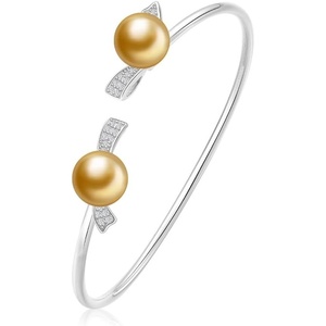 image:imageWife Jewelry Gifts  Genuine South Sea Golden Pearl Jewelry Bracelet for Women Birthday Jewelry for Girlfriend Valentines Day for Wife Mothers Day for Mom Grandma Gifts for Her NO33701
