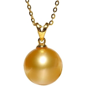 image:imageWife Jewelry Plated 18K Gold  Genuine South Sea Golden Pearl Jewelry Pendant Necklace for Women Birthday Jewelry for Girlfriend Valentines Day for Wife Mothers Day for Mom Grandma NO11256