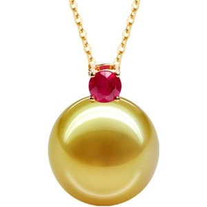 image:imageWife Jewelry Plated 18K Gold  Genuine South Sea Golden Pearl Jewelry Pendant Necklace for Women Birthday Jewelry for Girlfriend Valentines Day for Wife Mothers Day for Mom Grandma NO11279