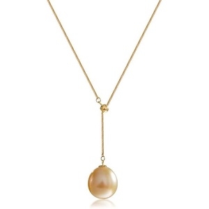 image:imageWife Jewelry Plated 18K Gold  Genuine South Sea Golden Pearl Jewelry Pendant Necklace for Women Birthday Jewelry for Girlfriend Valentines Day for Wife Mothers Day for Mom Grandma NO11301