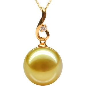 image:imageWife Jewelry Plated 18K Gold  Genuine South Sea Golden Pearl Jewelry Pendant Necklace for Women Birthday Jewelry for Girlfriend Valentines Day for Wife Mothers Day for Mom Grandma NO11280