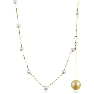 image:imageWife Jewelry Plated 18K Gold  Genuine South Sea Golden Pearl Jewelry Pendant Necklace for Women Birthday Jewelry for Girlfriend Valentines Day for Wife Mothers Day for Mom Grandma NO11295