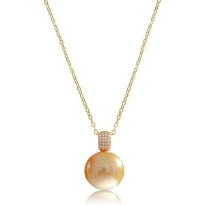 image:imageWife Jewelry Plated 18K Gold  Genuine South Sea Golden Pearl Jewelry Pendant Necklace for Women Birthday Jewelry for Girlfriend Valentines Day for Wife Mothers Day for Mom Grandma NO11300